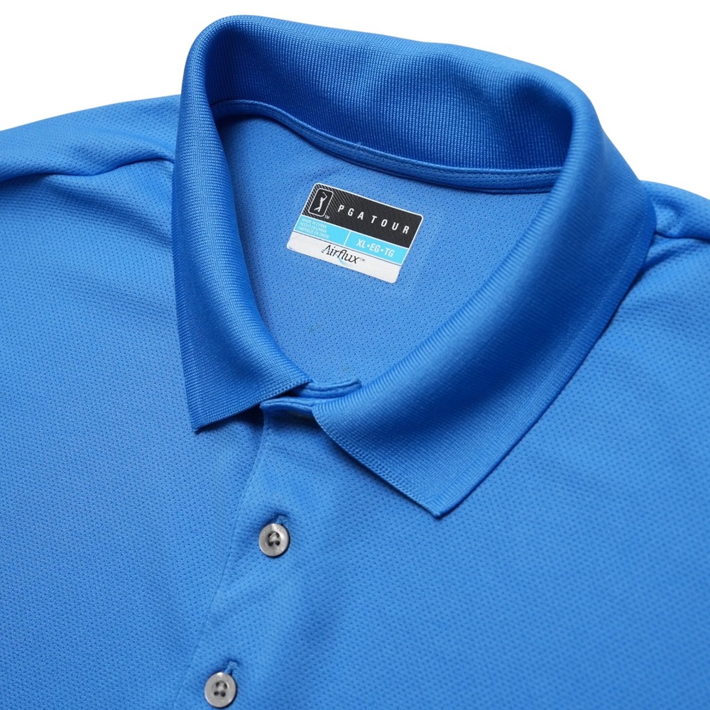 PGA Tour Polo Shirt Mens XL Blue Airflux Short Sleeve Golf Performance Top